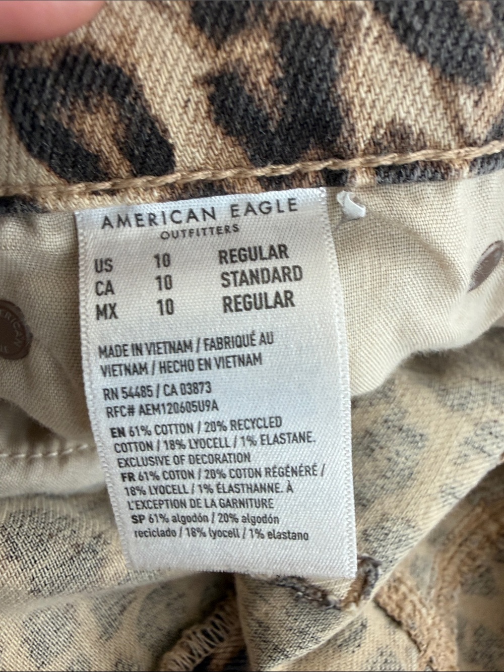 American Eagle Outfitters Leopard Print Wide-Leg Jeans - Brown/Black - Picture 3 of 3